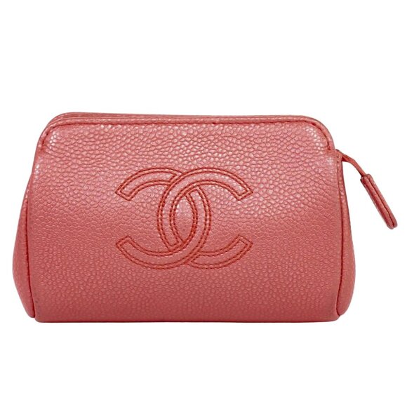 CHANEL CC Leather Mini Pouch Pink - Picture 1 of 10